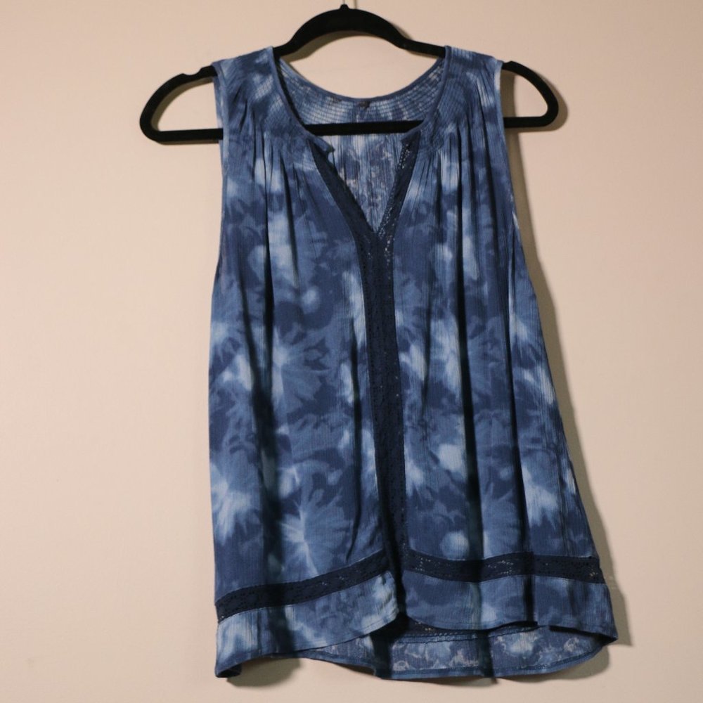 Vintage top tie dye boho beachy loose fit swing style women’s size M